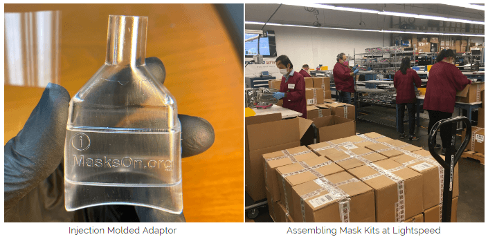 Injection Molded Adaptor, Assembling Mask Kits at Lightspeed
